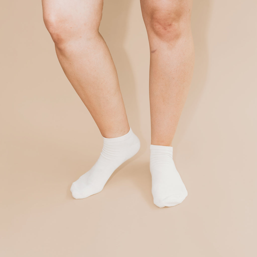 Natural (no dye) Lightweight Adult Ankle Socks - 98% Organic Cotton