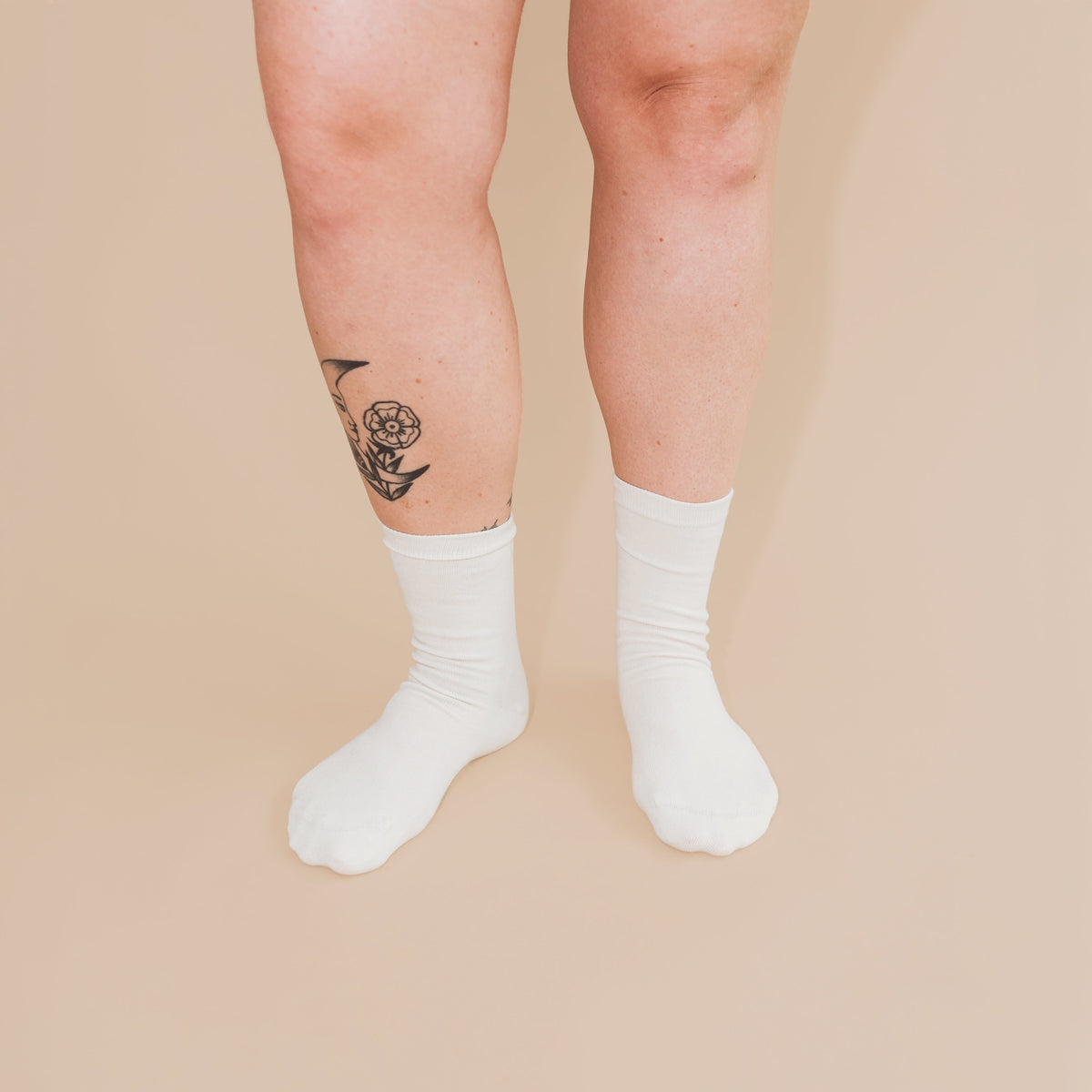 Natural (no dye) Adult Trouser Socks - 98% Organic Cotton
