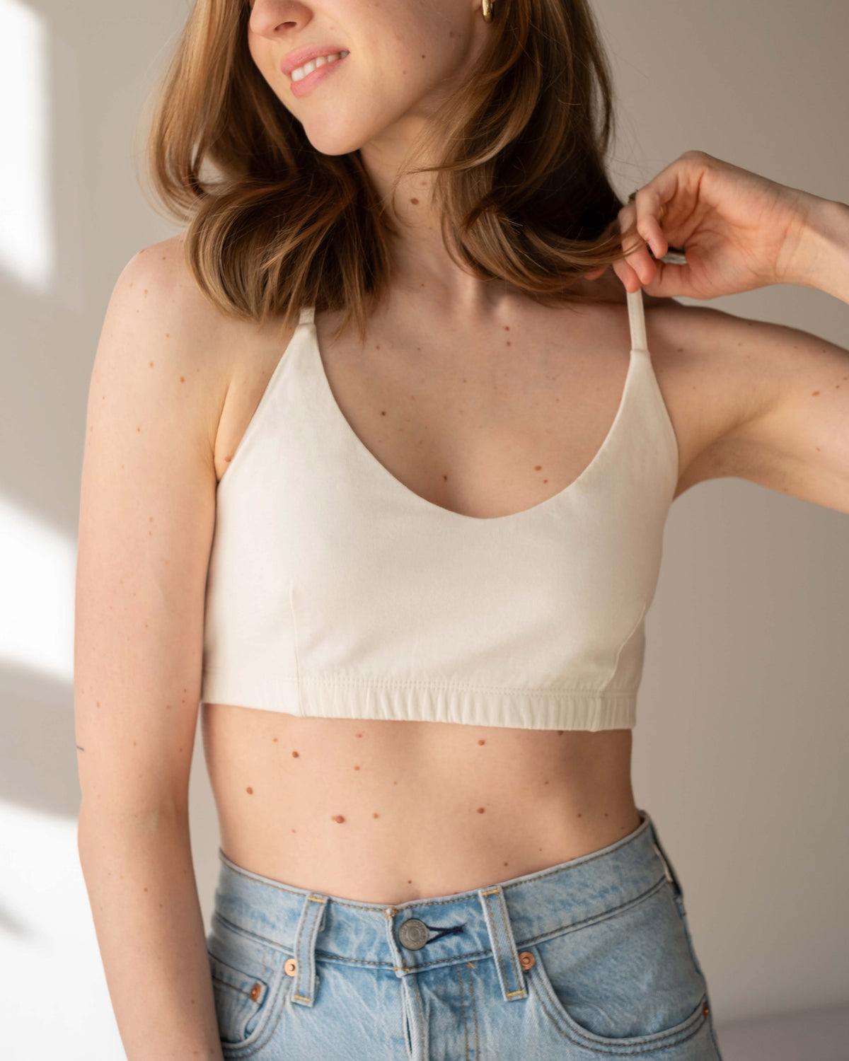 Natural (no dye) Women's Criss-Cross Bralette - 100% Organic Cotton