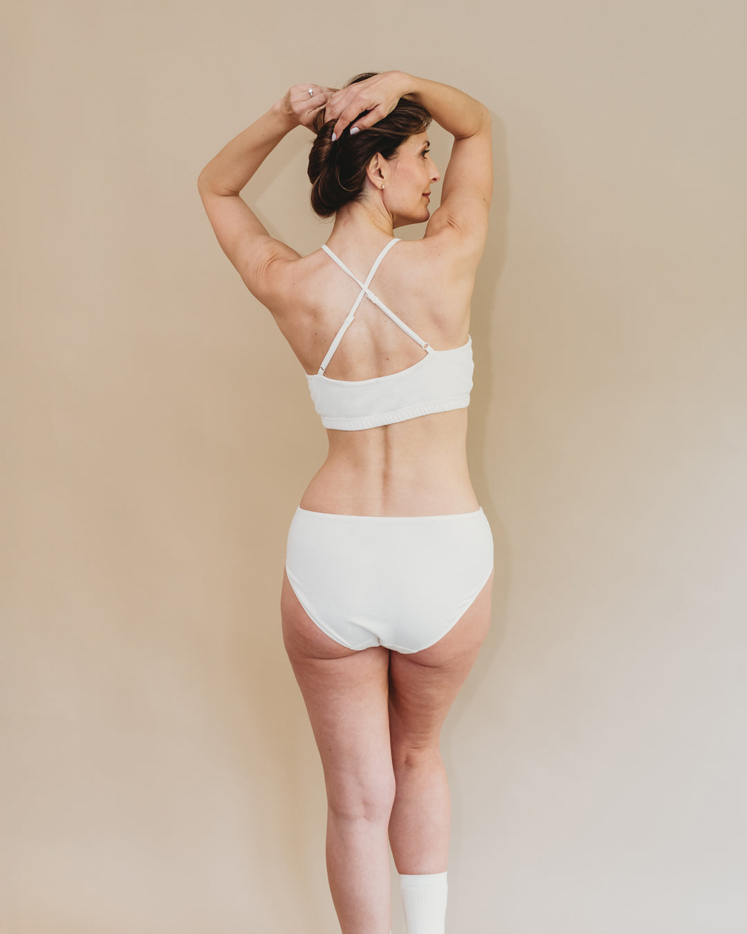 Natural (no dye) Women's Criss-Cross Bralette - 100% Organic Cotton