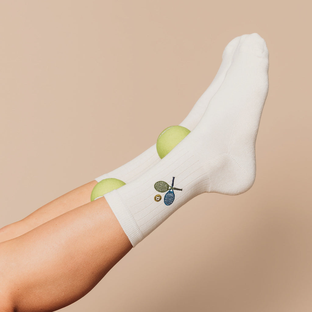 Embroidered Midweight Crew Pacers - 97% Organic Cotton