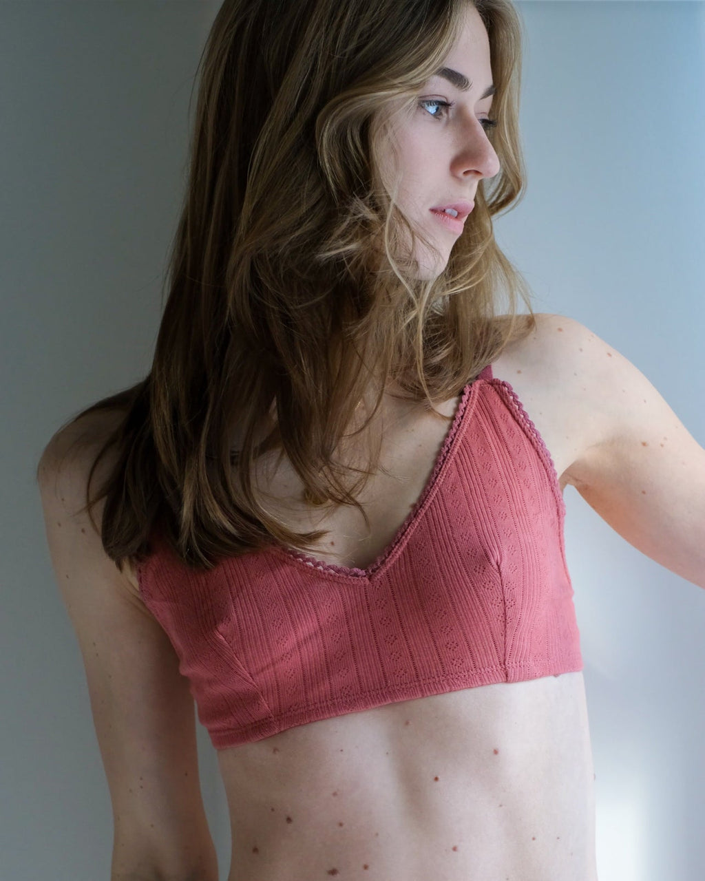 Women's Pointelle Bra - Natural, Plant Dyes - 100% Organic Cotton (2 pack)