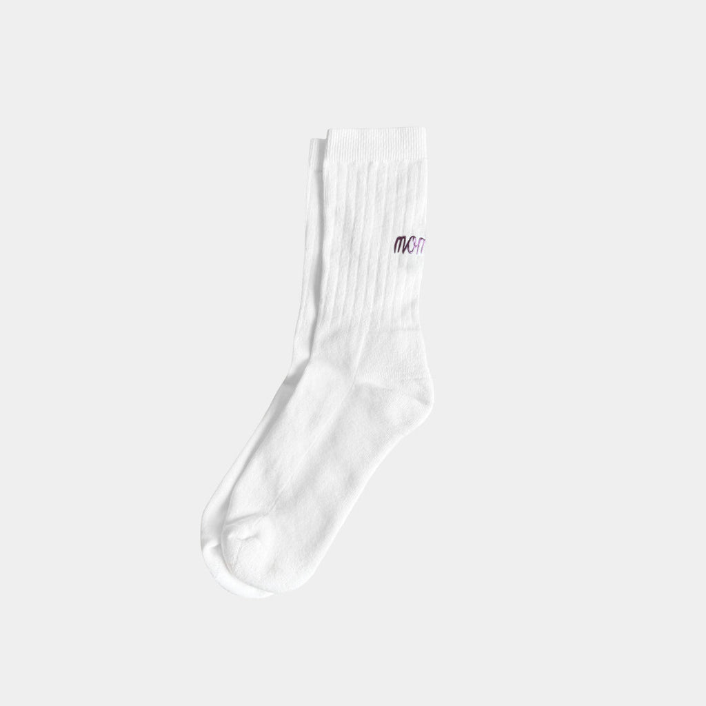 Mom Embroidered Midweight Crew Pacers - 97% Organic Cotton