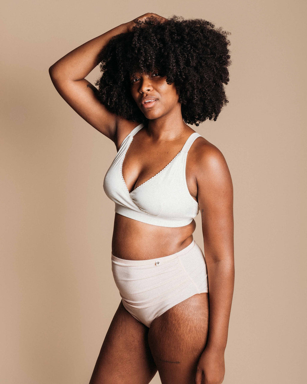 Maternity High Waist Briefs - Natural, Plant Dyes - 95% Organic Cotton