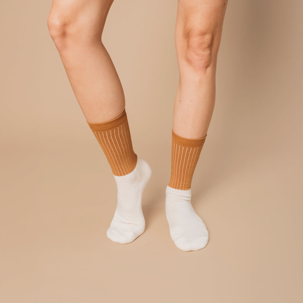 Natural (no dye) Midweight Crew Pacers - 97% Organic Cotton