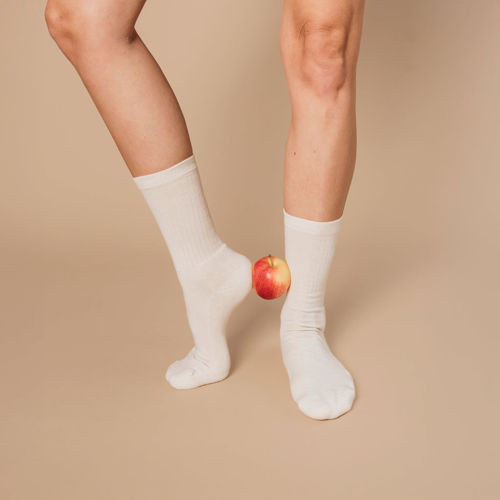 Natural (no dye) Midweight Crew Pacers - 97% Organic Cotton