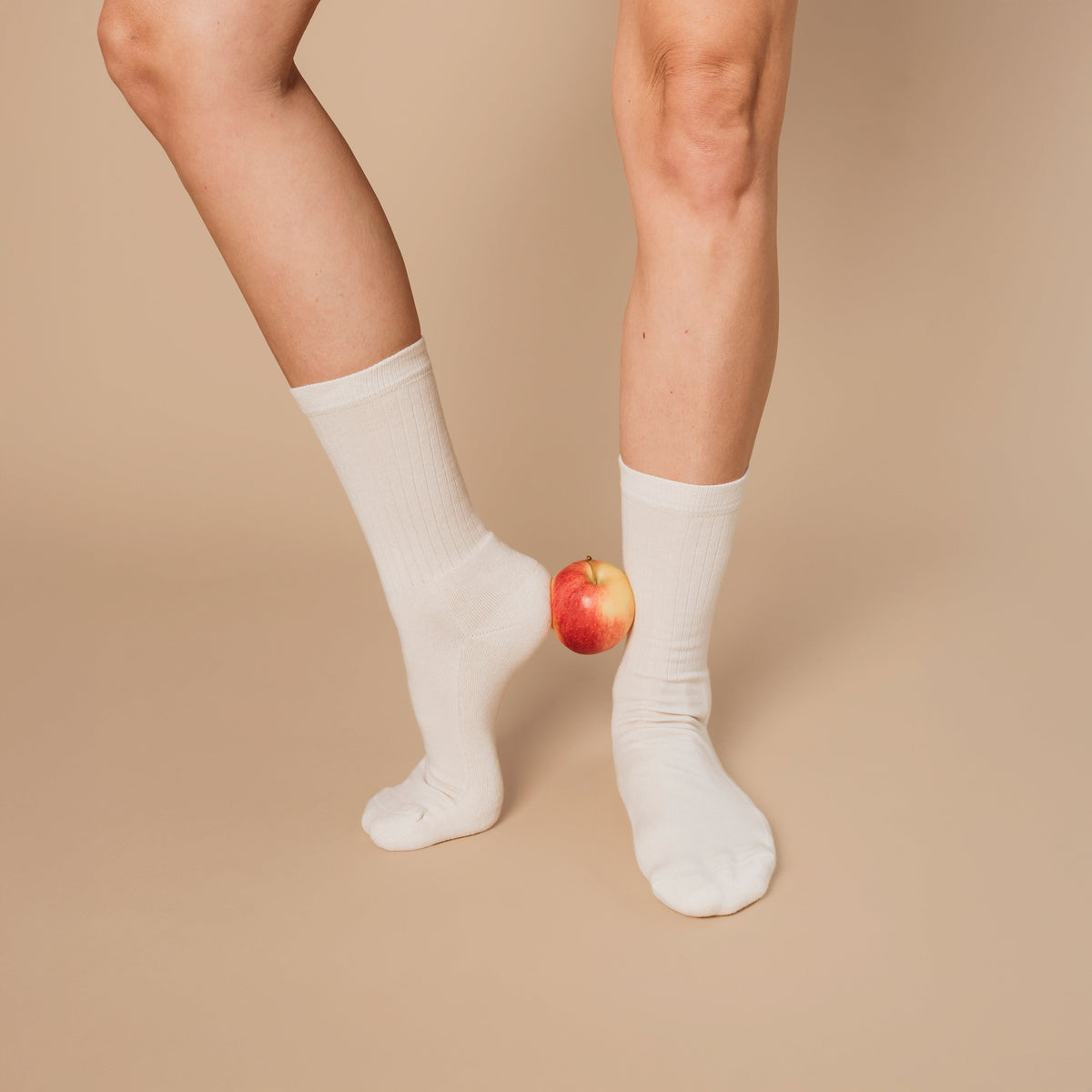 Natural (no dye) Midweight Crew Pacers - 97% Organic Cotton