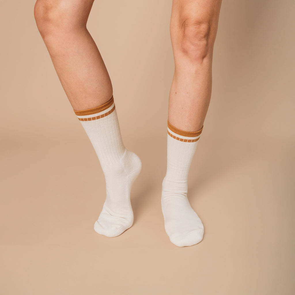 Natural (no dye) Midweight Crew Pacers - 97% Organic Cotton