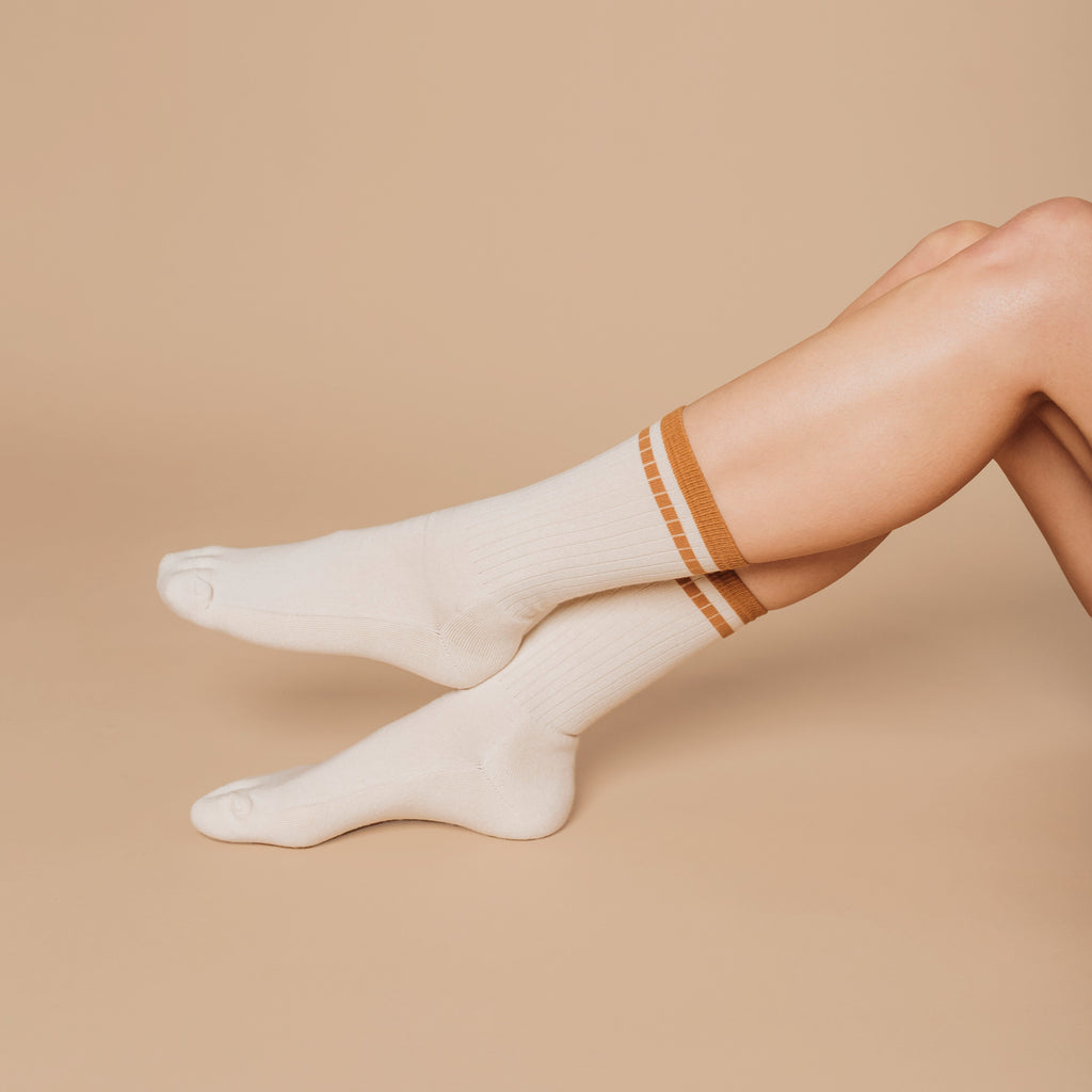 Natural (no dye) Midweight Crew Pacers - 97% Organic Cotton