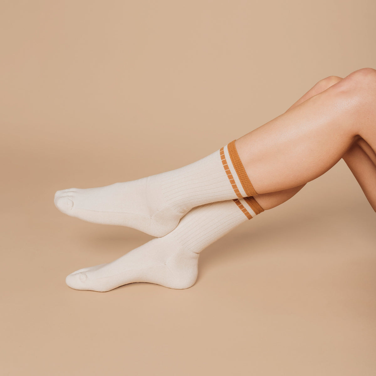 Natural (no dye) Midweight Crew Pacers - 97% Organic Cotton
