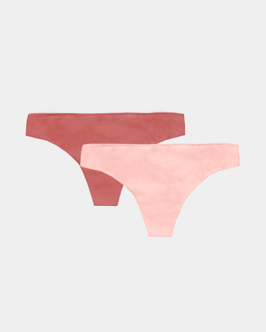 Women's Stretch Thong - Natural, Plant Dyes - 95% Organic Cotton