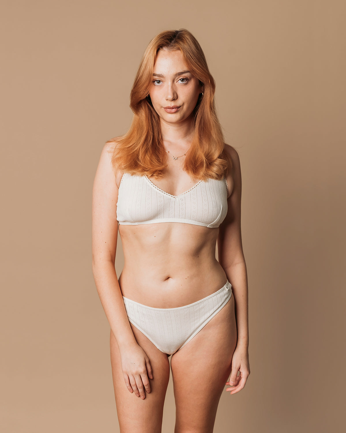 Women's Pointelle Bra - 100% Organic Cotton