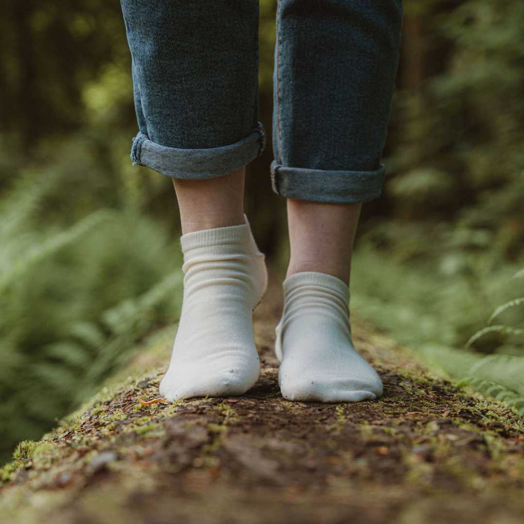 Natural (no dye) Lightweight Adult Ankle Socks - 98% Organic Cotton