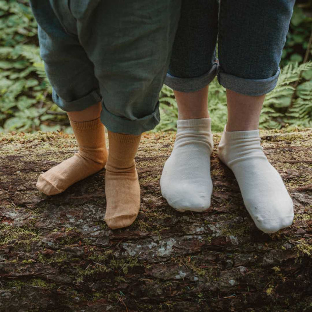 Natural (no dye) Lightweight Adult Ankle Socks - 98% Organic Cotton
