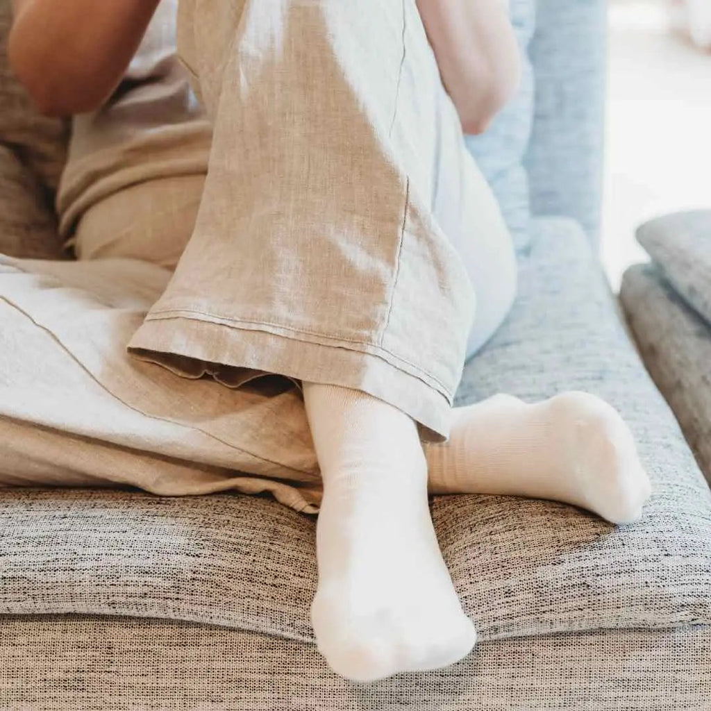 Natural (no dye) Adult Trouser Socks - 98% Organic Cotton