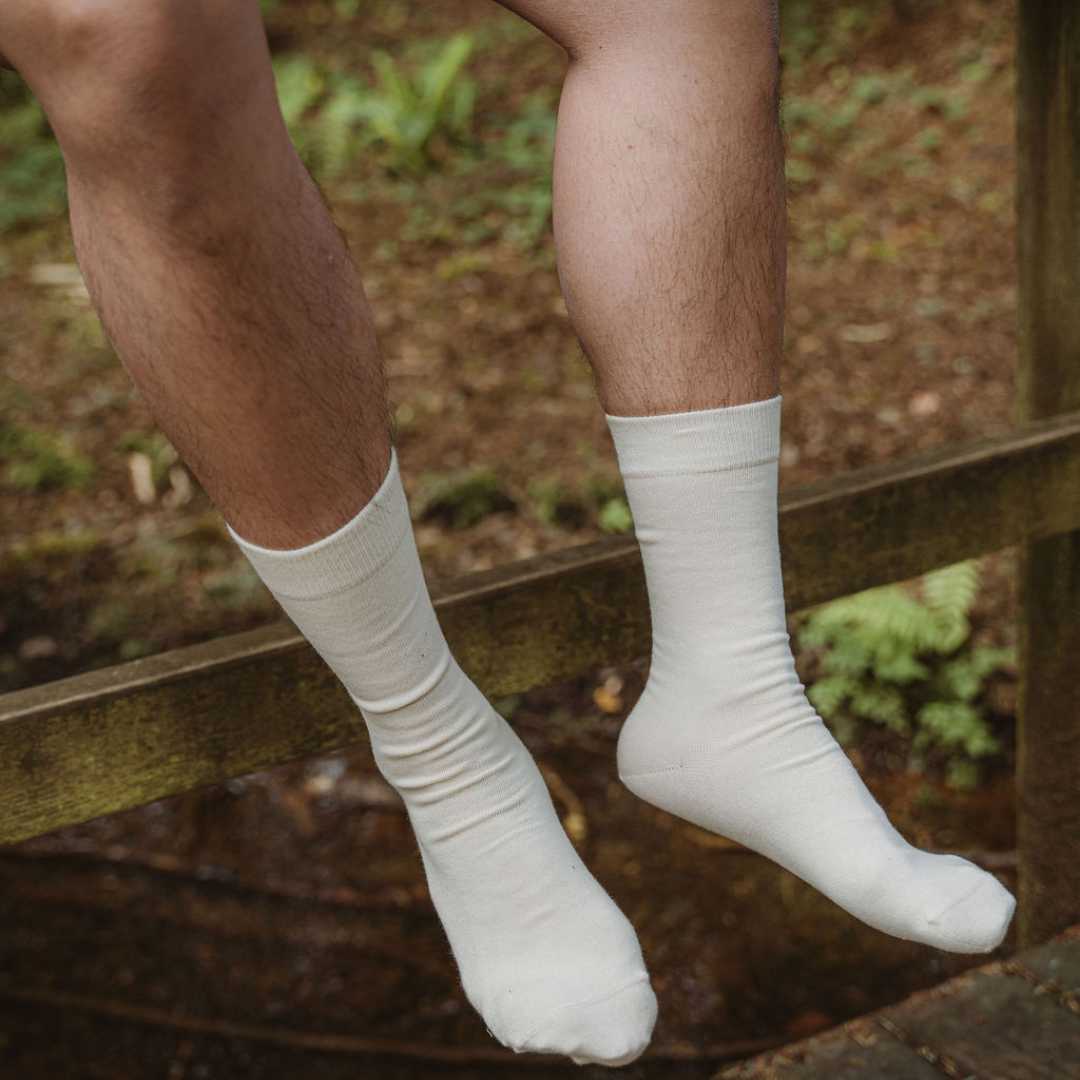 Natural (no dye) Adult Trouser Socks - 98% Organic Cotton