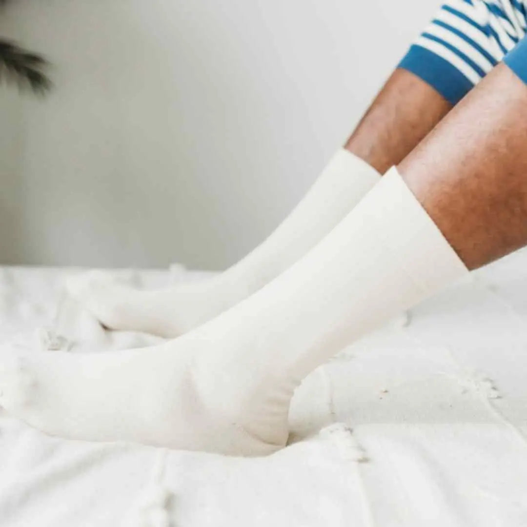 Natural (no dye) Adult Trouser Socks - 98% Organic Cotton