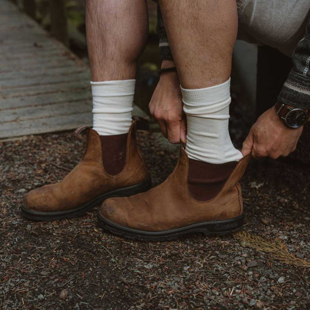 Natural (no dye) Adult Trouser Socks - 98% Organic Cotton
