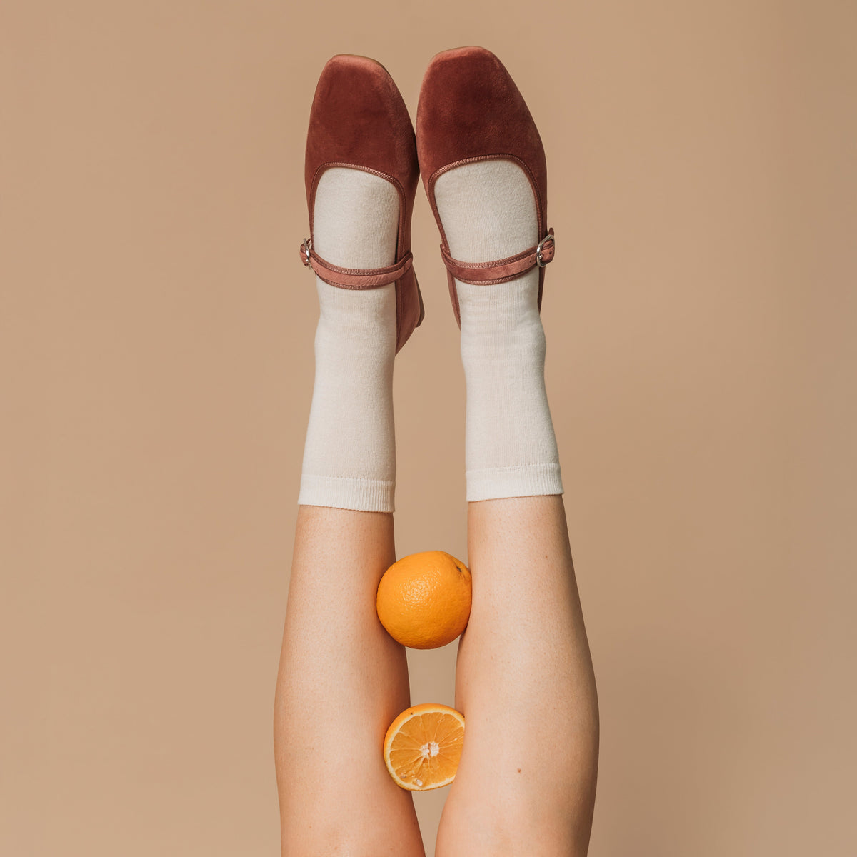 Natural (no dye) Adult Trouser Socks - 98% Organic Cotton