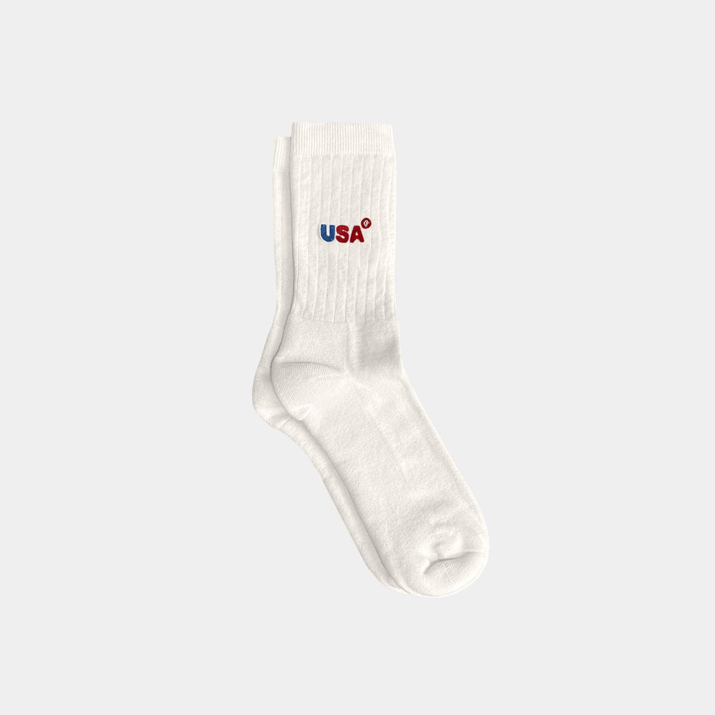 USA Embroidered Midweight Crew Pacers - 97% Organic Cotton