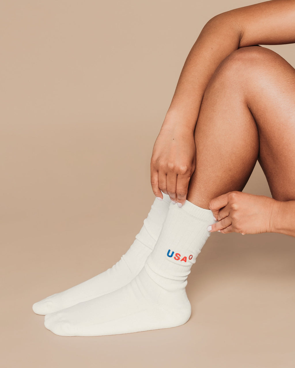 USA Embroidered Midweight Crew Pacers - 97% Organic Cotton