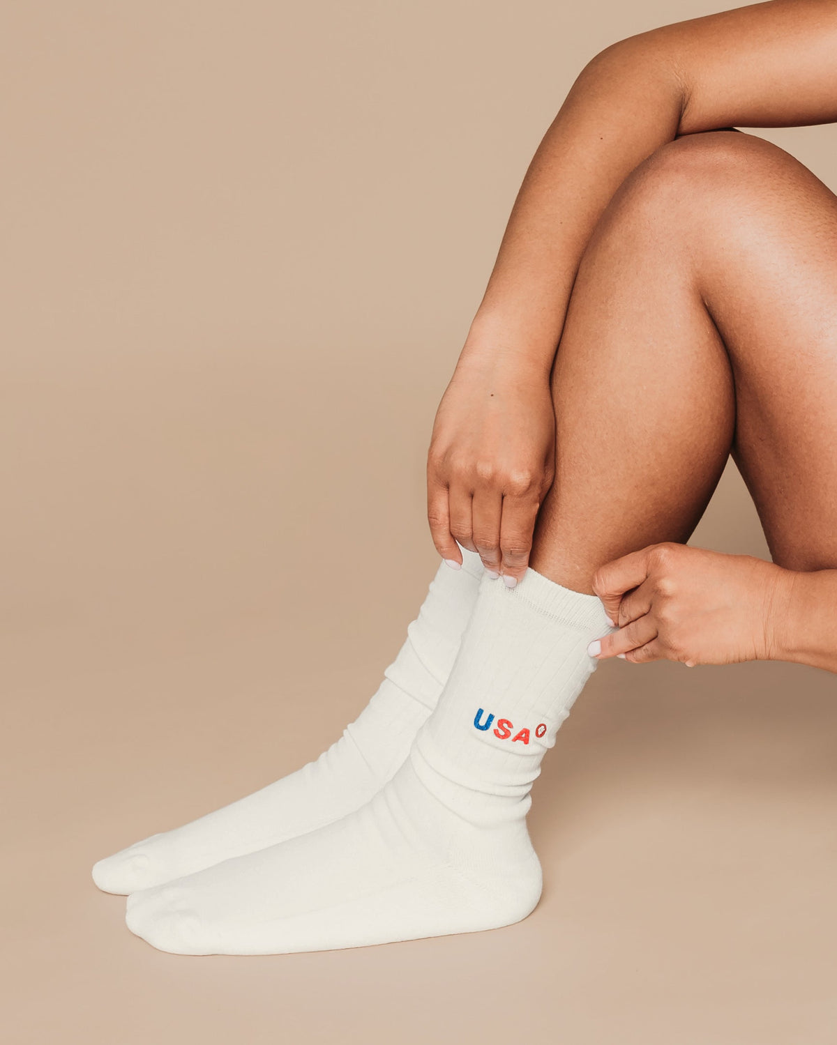 USA Embroidered Midweight Crew Pacers - 97% Organic Cotton