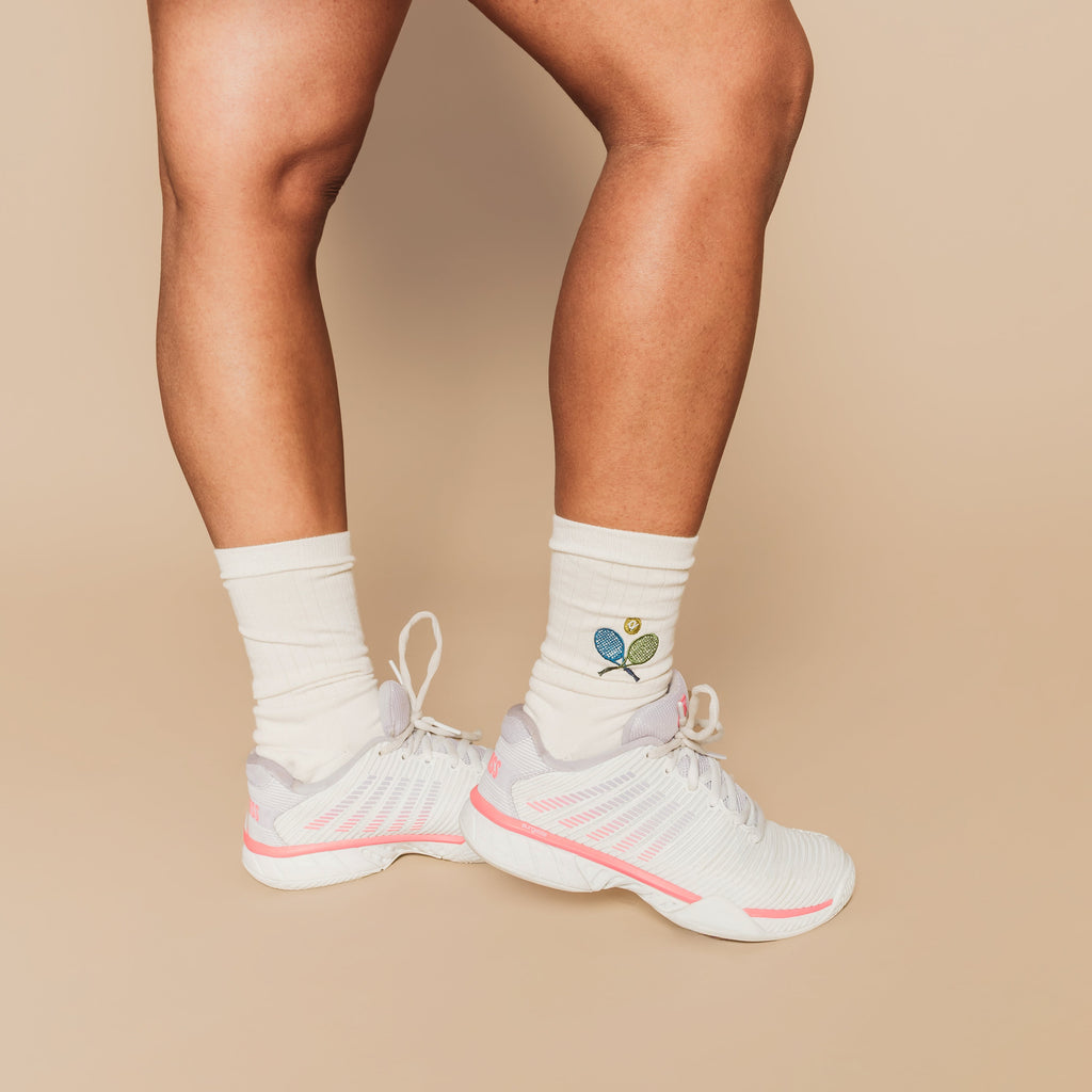 Embroidered Midweight Crew Pacers - 97% Organic Cotton