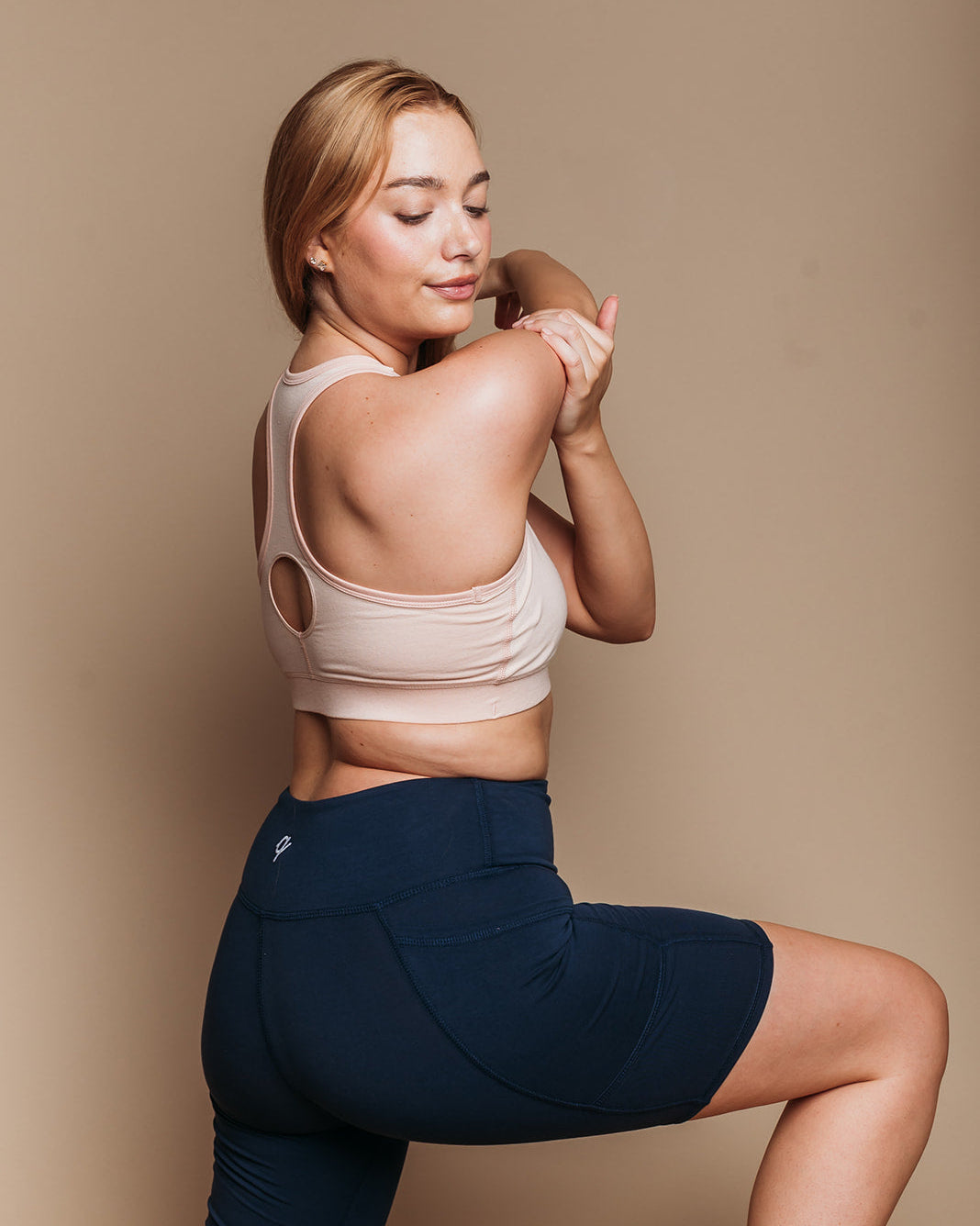 Organic Racerback Sports Bra - Natural, Plant Dyes - 95% Organic Cotton