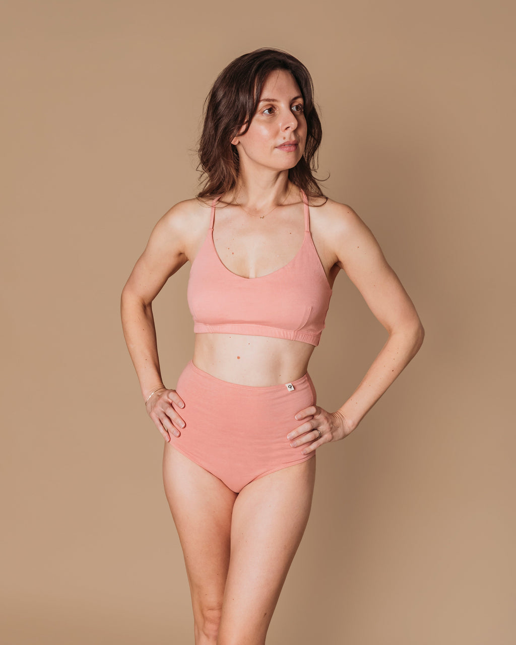 Women's High Waist Brief - Natural, Plant Dyes - 95% Organic Cotton (2 pack)
