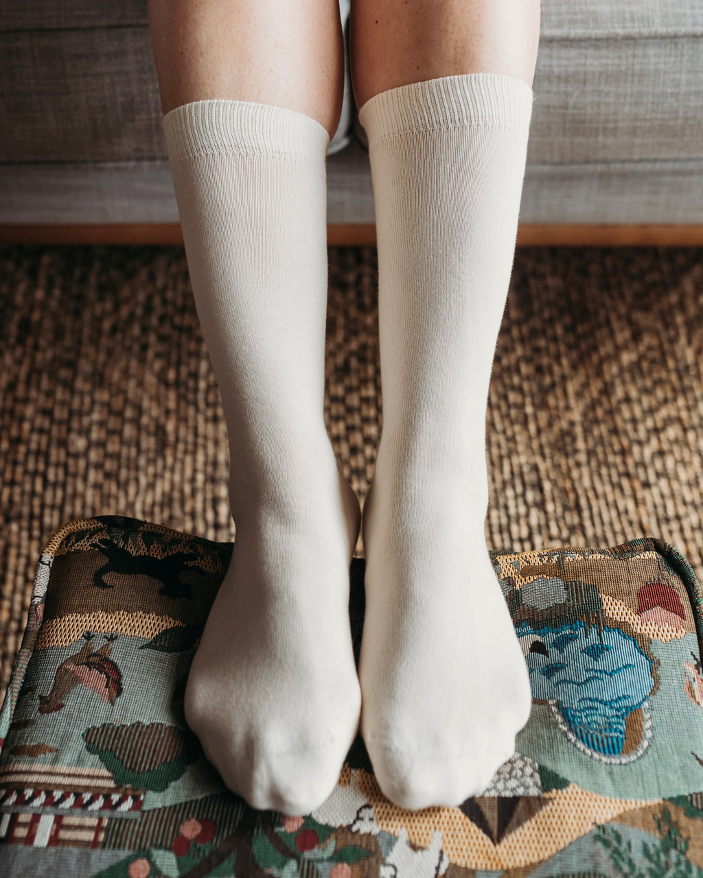 Natural (no dye) Adult Trouser Socks - 98% Organic Cotton