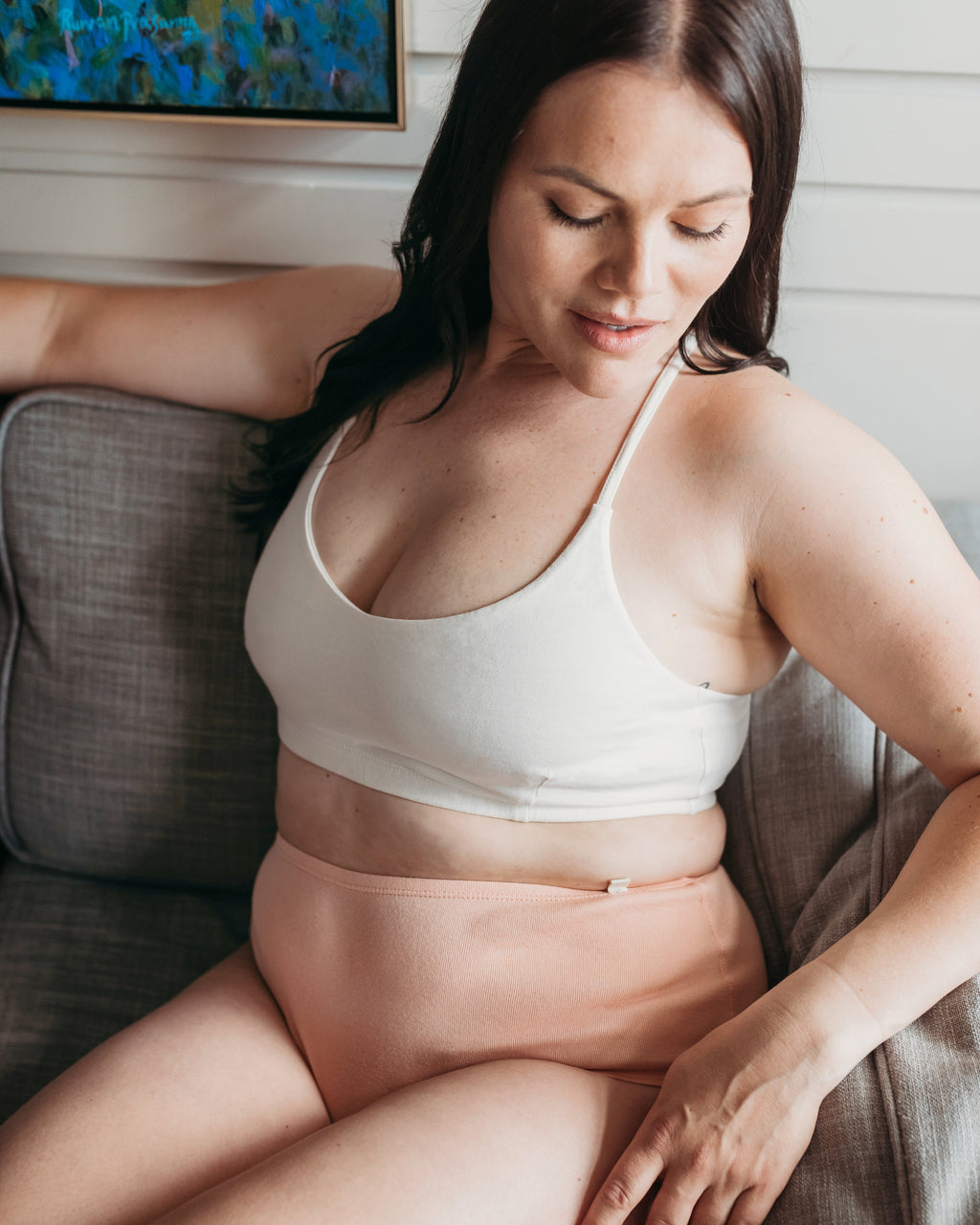 Natural (no dye) Women's Criss-Cross Bralette - 100% Organic Cotton